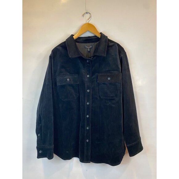 Universal Standard Corduroy Greenwich Jacket Shacket Black Size Small US 14-16 - Picture 7 of 8
